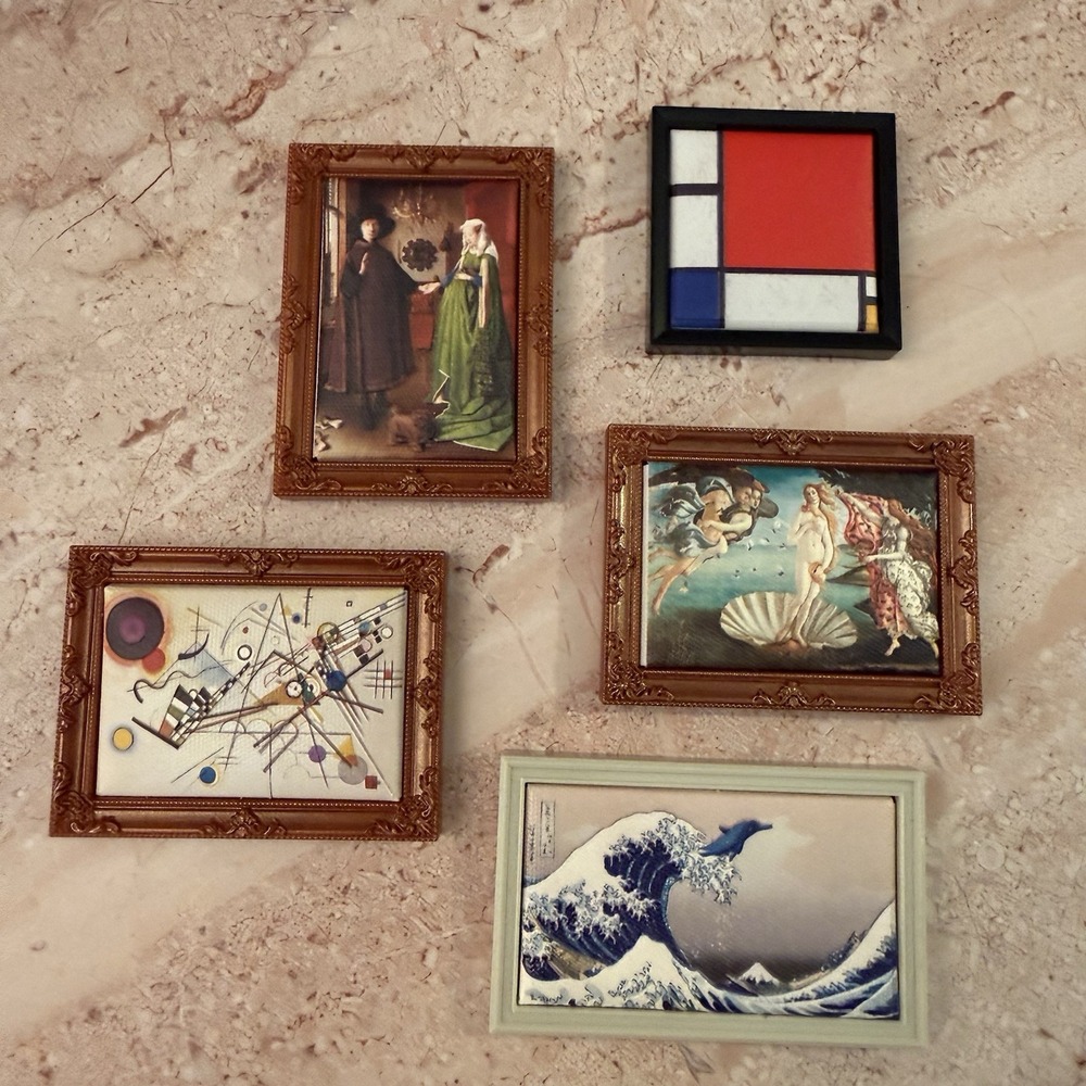 ZURU Mini Brands Create Mini Masterpieces Art Lot/5 Hokusai Mondrian Botticelli